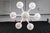 Vintage White Glass Gold 6 S Arm Chandelier For Sale - Image 13 of 16