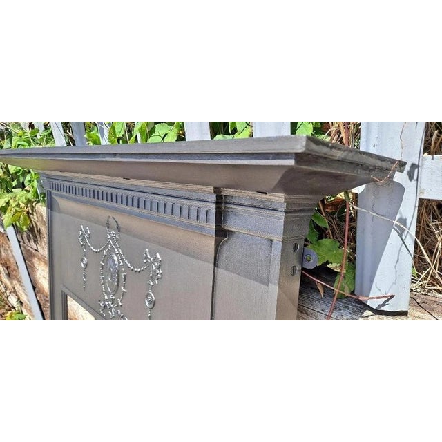 Antique Edwardian Cast Iron Mantel Surround with Classical Decoration For Sale - Image 12 of 13