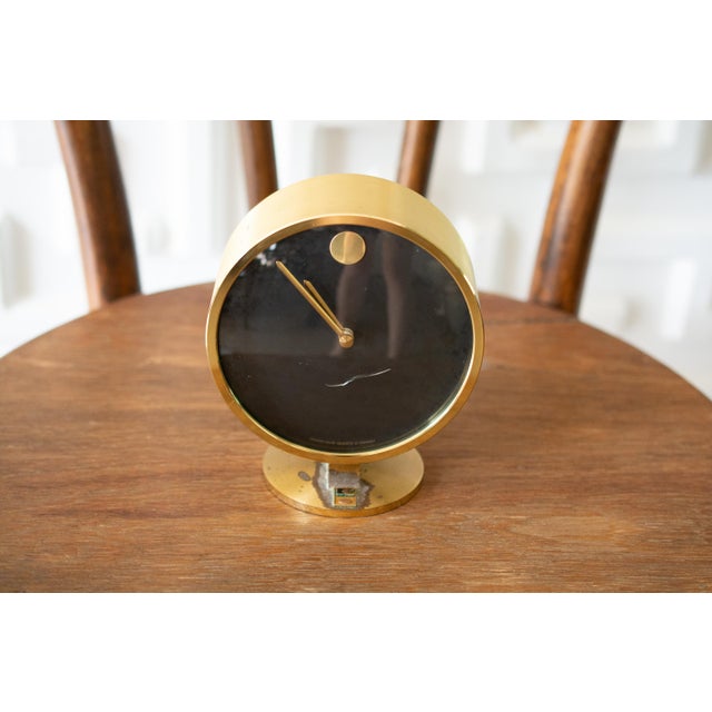 Vintage 1960s brass clock - Designed by Nathan George Horwitt and produced by Howard Miller, this is the tabletop version...