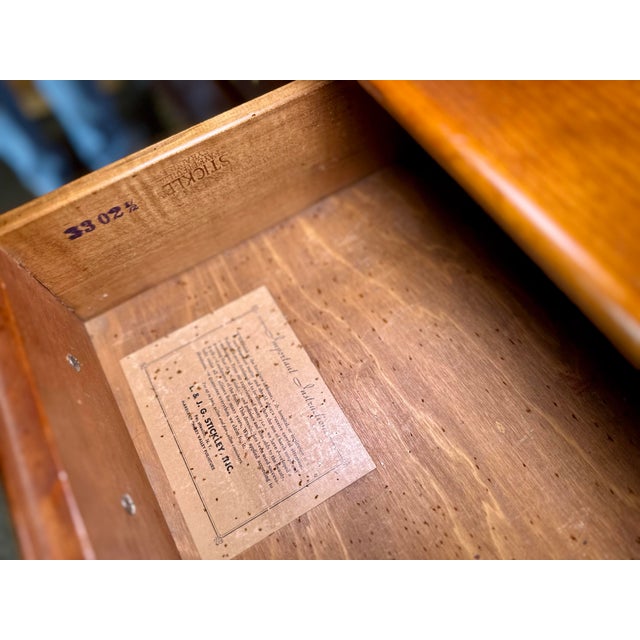 1990s Stickley Solid Cherry Double Dresser With Brass Hardware For Sale - Image 6 of 12