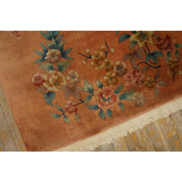 Peach 1920s Chinese Art Deco Rug For Sale - Image 8 of 9