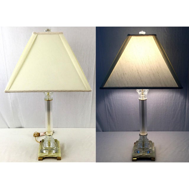 Vintage MidCentury Crystal Clear Industries European Crystal Marble Doric Neoclassical Column