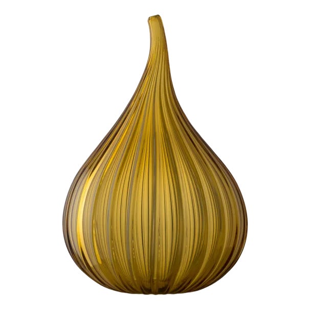 Large Amber Glossy Drops by Renzo Stellon For Sale