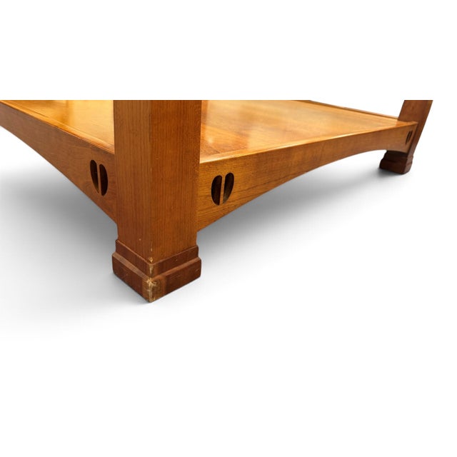 Brown Vintage Stickley Glass Top Cocktail or Coffee Table For Sale - Image 8 of 17