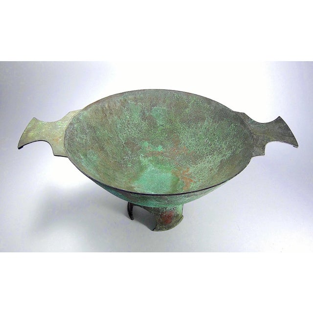 Marie Zimmermann Large Centerpiece Bowl With Encrusted Verdigris Patina For Sale - Image 4 of 10
