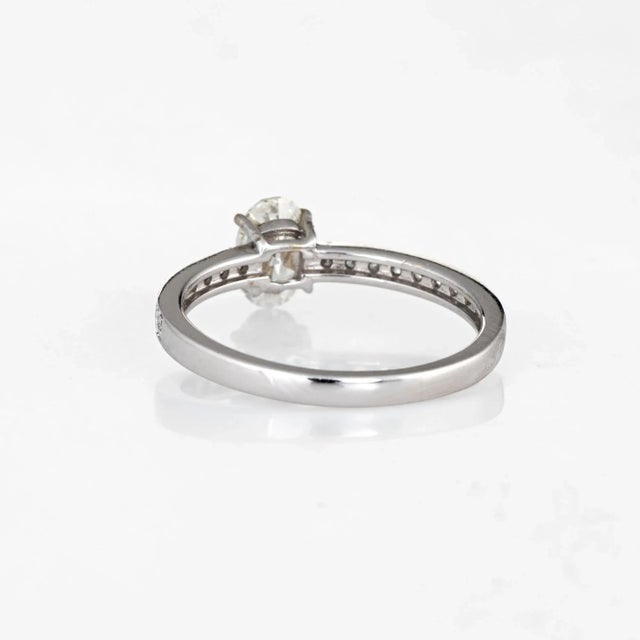 Mid 20th Century Mid 20th Century Oval Cut 0.86 Carat Diamond Engagement Ring 14 Karat Gold Fine Bridal size 6.75 For Sale - Image 5 of 7