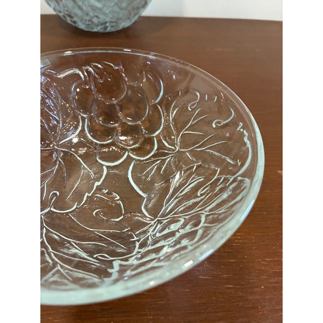 Mid 20th Century Vintage Kig Indonesia Clear Grape Pattern Pressed Glass Bowls, Set of 10 For Sale - Image 5 of 10