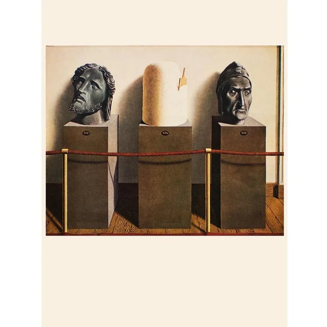 An excellent First Edition offset lithograph after surrealist painting "Eternity" (1935) by famous Belgian artist Rene...