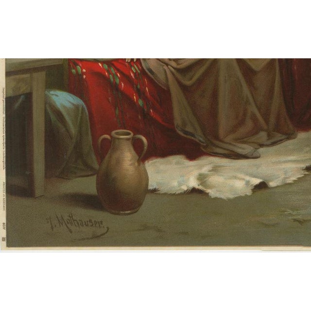 Saint Joseph Visited by an Angel, Germany, 1900, Chromolithograph on Paper For Sale - Image 4 of 10