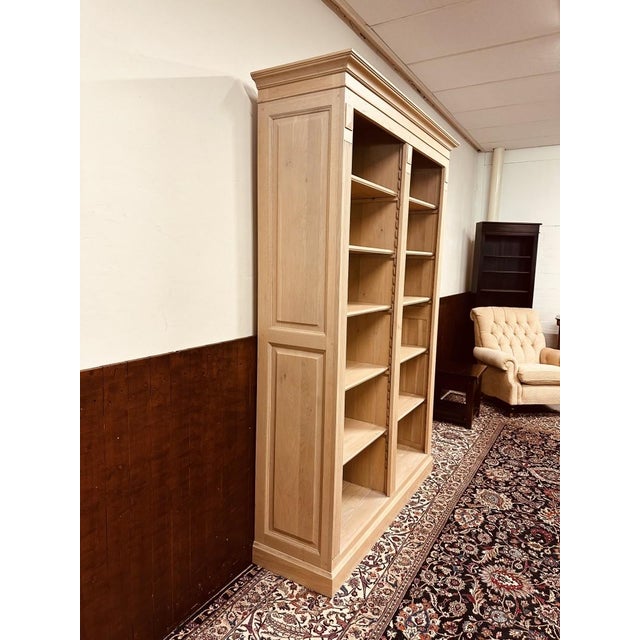 English Country Pale Oak Bookcase For Sale - Image 4 of 12