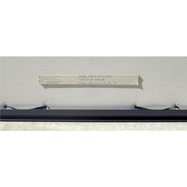 Ernst Fuchs (Austrian, 1930–2015) Sphinx Mystagoga (Sheet No. 6 From Die Sieben Bilder Und Sprüche Der Sphinx) Aquatint Etching | 1967 | Edition 63/99 For Sale - Image 18 of 18