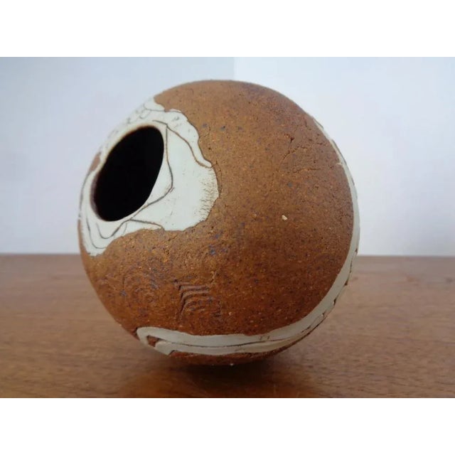 Danish Raku Studio Pottery Vase, 1960s For Sale - Image 6 of 16