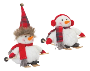 Plush Winter Sport Snowman Shelf Sitter (Set of 2)
