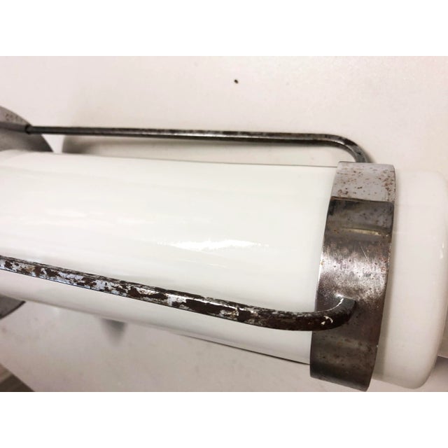 Cream Art Deco Opaline Glass Pendant For Sale - Image 8 of 16