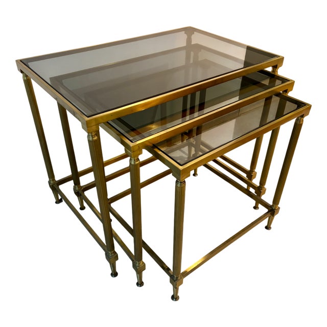 Nesting Side Tables attributed to Maison Jansen for Maison Jansen, 1950s, Set of 3 For Sale