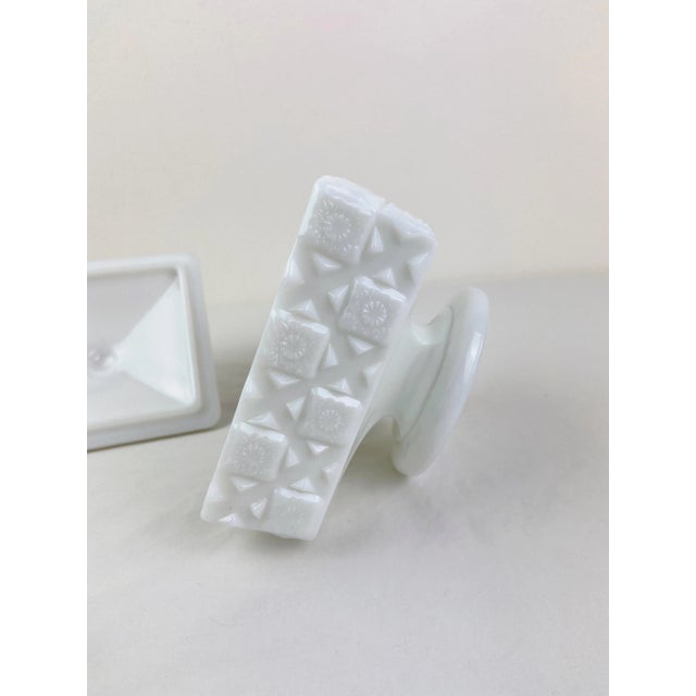 1950s Westmoreland Old Quilt Milk Glass Candy Dish For Sale - Image 9 of 10