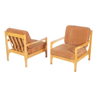 Mid-Century Beech Armchairs attributed to Jitona Soběslav, Czech. 1960s, Set of 2 For Sale