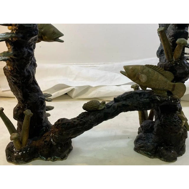 Jacques Duval-Brasseur Modernist Bronze Sculptural Sea Scape Console Table For Sale - Image 4 of 10