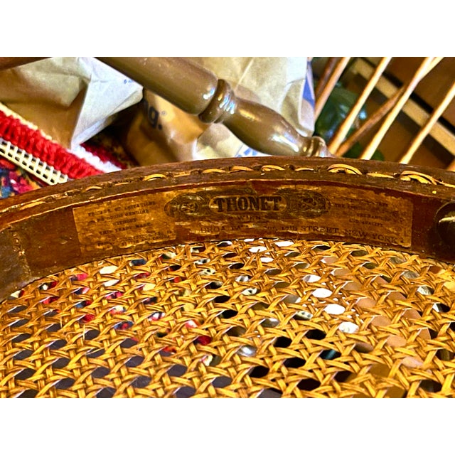 Copper Antique Thonet #16 Matched Pair of Parlor Chairs For Sale - Image 8 of 10