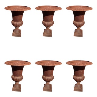 Medici Vases in Cast Iron, 1850, Set of 6 For Sale