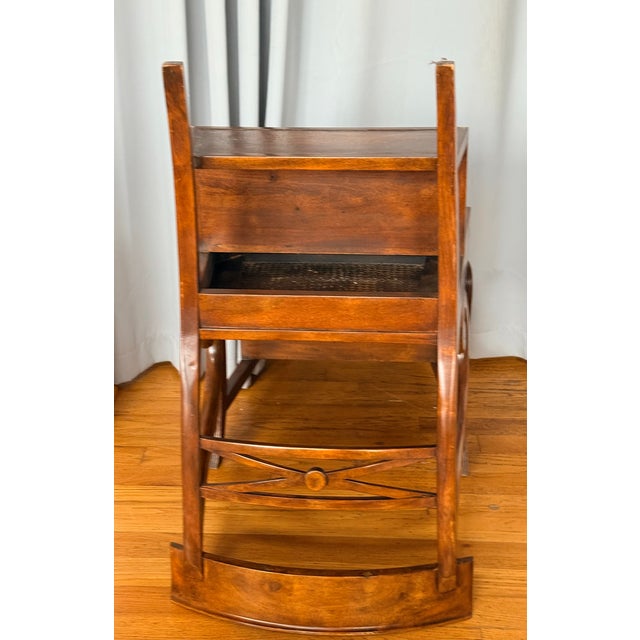 1980s Regency Mahogany and Cane Metamorphic Chair to Steps For Sale - Image 14 of 16