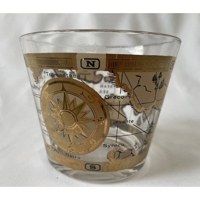1960's Cera Barware "Old World Maps" Ice Bucket Bowl For Sale - Image 4 of 8