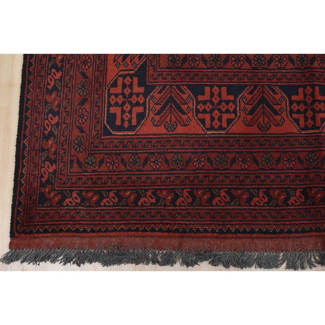 Turkmen Rug 10′ X 12’9” Red Wool Traditional Hand-Knotted Oriental Carpet For Sale - Image 11 of 14