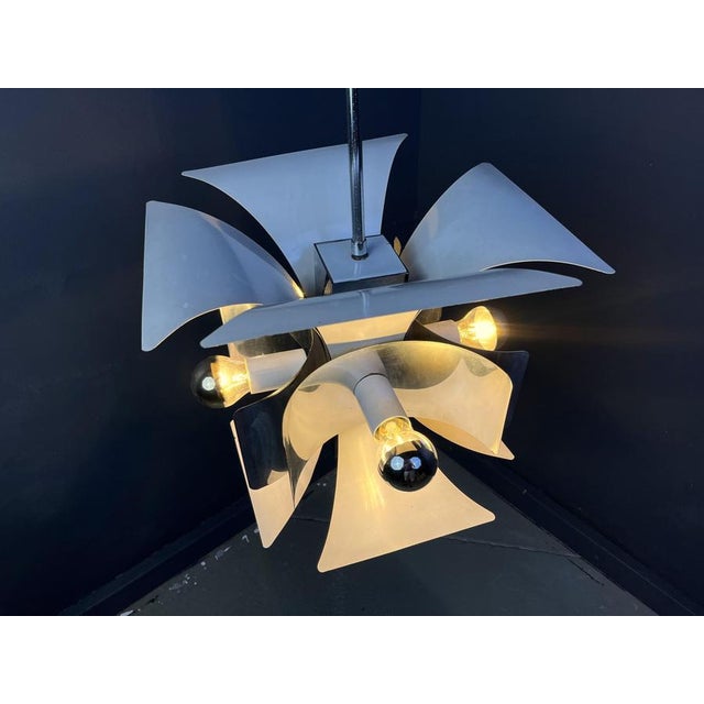 Blue Italian Space Age Chandelier, 1960s For Sale - Image 8 of 12