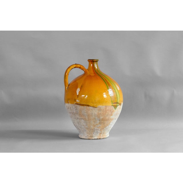 Large Yellow Glazed Jug, 1890s For Sale - Image 6 of 6