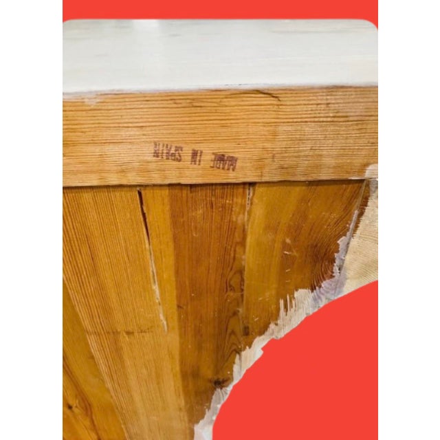 Serge Roche Serge Roche Style Wood Carved Palm Tree Front Console Table & Mirror For Sale - Image 4 of 12