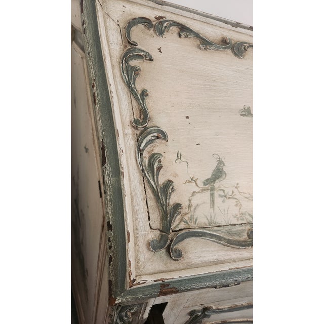 1940s French Louis XV–Style Hand-Painted Secretary Desk by Desbordes, Paris — Provenance Louis Louis Antiques, Greenwich For Sale - Image 16 of 18