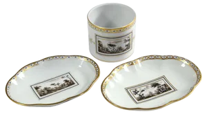 Italian Porcelain Fiesole Set by Richard Ginori, 1960s, Set of 3