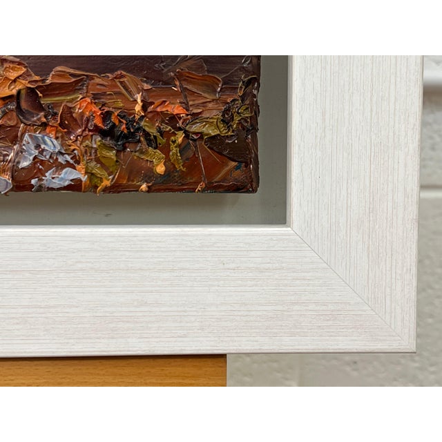 Impasto Oil Painting of Melting Snow on English Moor Landscape by British Artist 2013 For Sale - Image 4 of 14
