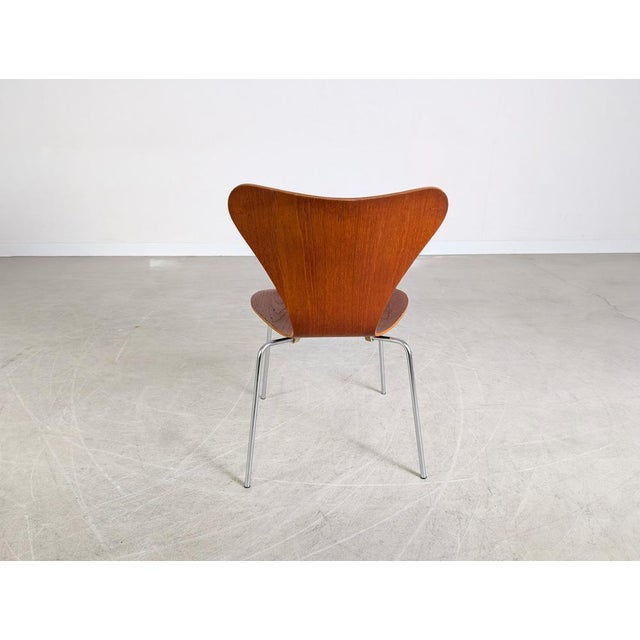 Metal Mid-Century Model 3107 Chairs in Teak by Arne Jacobsen for Fritz Hansen, Set of 4 For Sale - Image 7 of 15