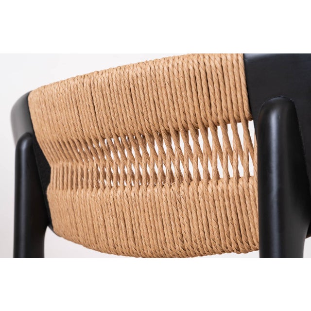 Scandinavian Modern Dining Chairs with Rope Seating and Backrest, 1960s, Set of 6 For Sale - Image 11 of 16