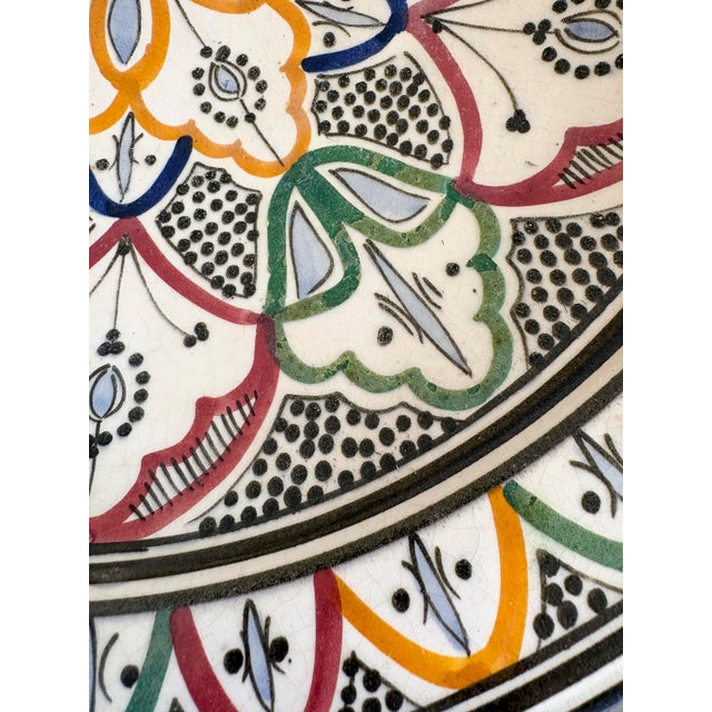 Ceramic Moroccan Handmade Polychrome Ceramic Decorative Bowl in Mosaic Pattern For Sale - Image 7 of 17