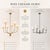 This 6-light chandelier features a warm brass finish and a linear silhouette with a subtly staggered arm design, creating...