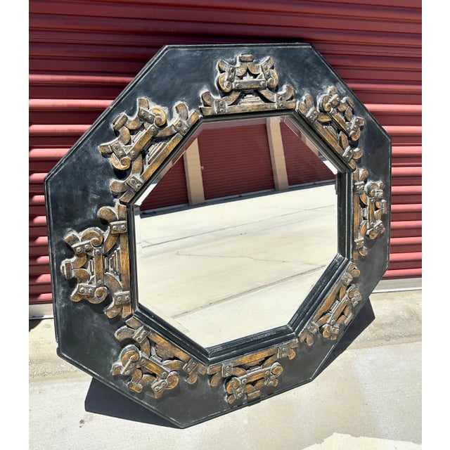 Bassett Vintage Bassett Asian Inspired Octagon Wall Mirror For Sale - Image 4 of 7