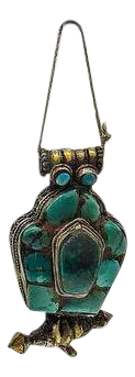 Turquoise Tibetan Gau in Lucite Display Case