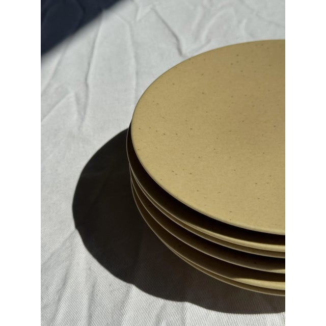 Vintage Natural Stoneware Dessert Plates, 1980s, Set of 6 For Sale - Image 3 of 11