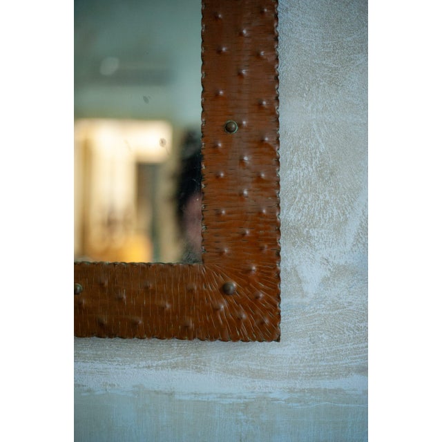 Mirror with Copper Frame attributed to Burchiellaro for Burchiellaro Lorenzo, 1970s For Sale - Image 3 of 4