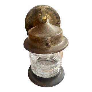 Brass Jar Wall Sconce Original Patina, Circa 1930 For Sale