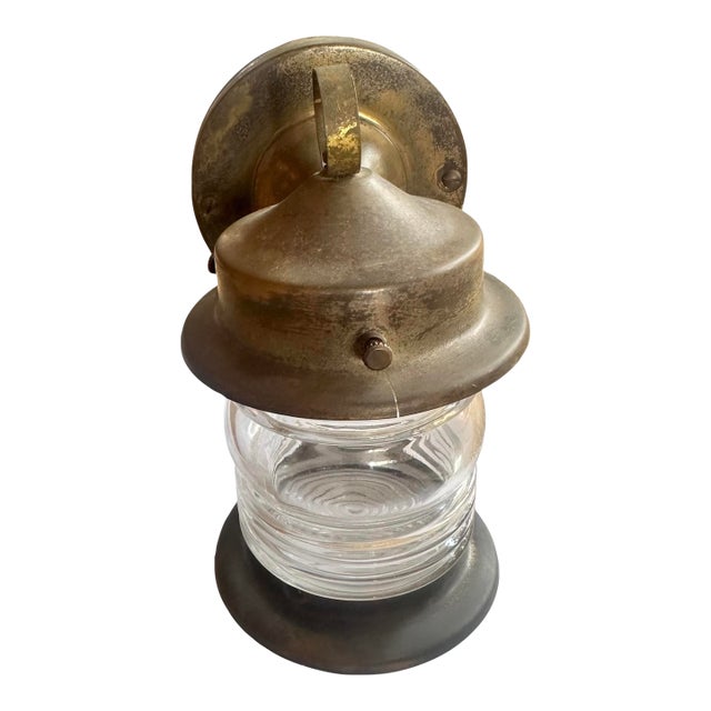 Brass Jar Wall Sconce Original Patina, Circa 1930 For Sale
