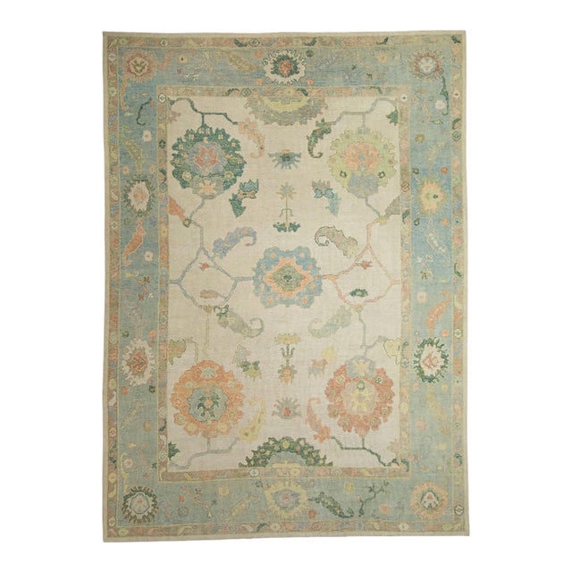 Turkish Oushak Rug 9'4" x 13' For Sale