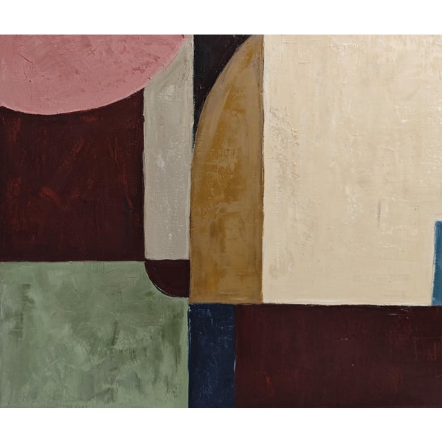 Almond Attraction, Contemporary Geometric Abstract Oil Painting, Framed by Sophie Dumont For Sale - Image 8 of 9