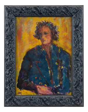 Sirio Pellegrini, Portrait, Painting, 1960s, Oil on Board, Framed
