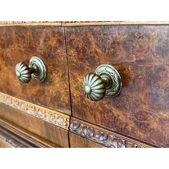 Art Deco French Nightstands with doors and Marble Top, 1930s, Set of 2 For Sale - Image 12 of 18