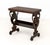 Renaissance Style Mahogany Side Table, with two carved supports conjoined by a canterbury undertier, Flint &amp; Horner...
