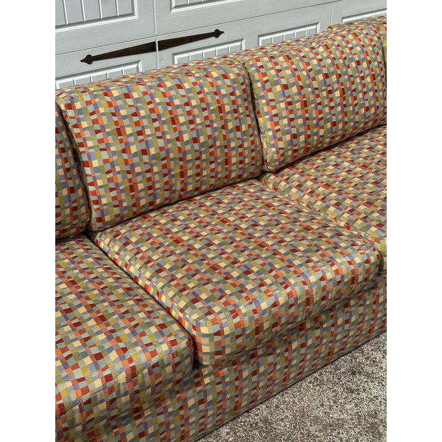 Vintage Thayer Coggin Sectional Sofa With Geometric Upholstery For Sale - Image 9 of 18
