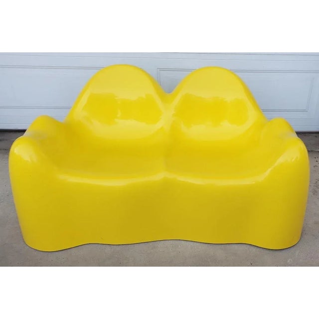 Vintage 1960s Yellow Wendell Castle Fiberglass Molar Sofa, Organic Mid Century The Structure Is Sound. Excellent Vintage...
